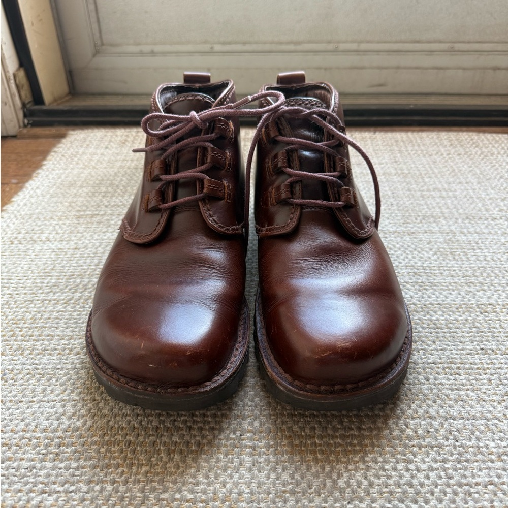 Mozo Brown Leather Men’s Chukka Boots, Nonslip Hard Toe Work Boot - Picture 3 of 12
